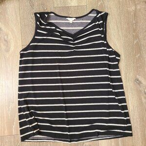 Terra & Sky Plus Size Striped Tank Blouse Top Shirt Size 2x